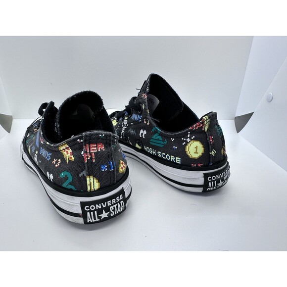 Converse Kids Video Game Characters Design For Big Boys Size 2 GUC black multi - Picture 6 of 11